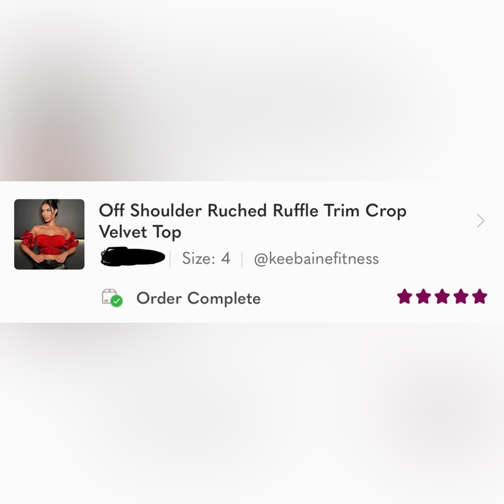 Off Shoulder Ruched Ruffle Trim Crop Velvet Top - Picture 6 of 6